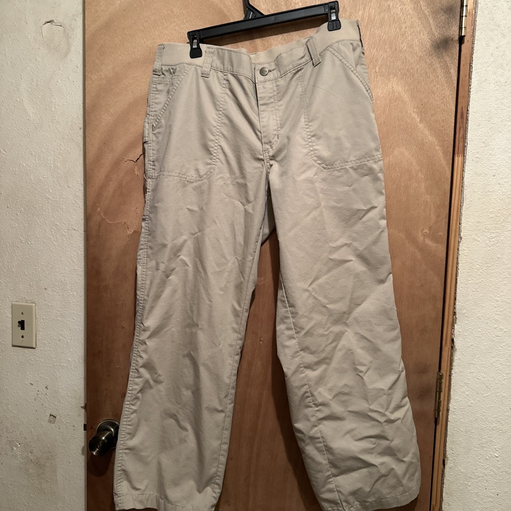 Carhartt Original Fit Khaki Utility Work Pants Elasticized Comfort Waistband 16